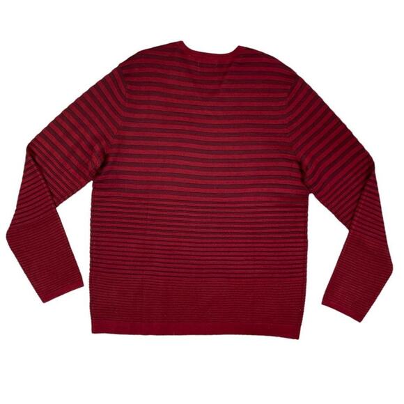 NWT Calvin Klein Mens Striped Knit Pullover Sweater Wool Blend Large - Picture 3 of 8